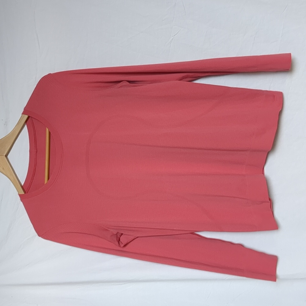 Lululemon athletica top long sleeve coral orange pink 10